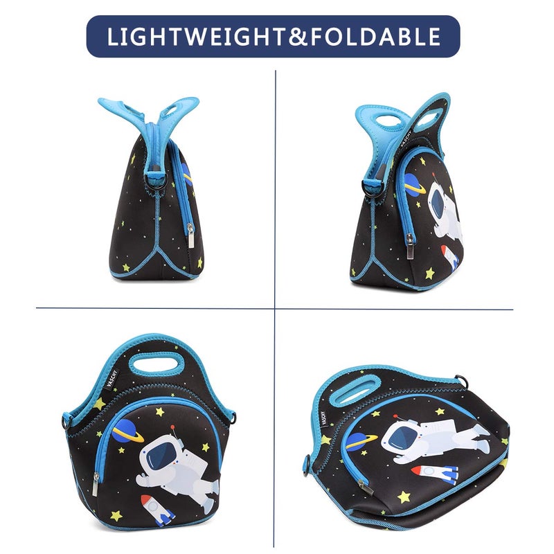 VASCHY Lunch Bag for Boys, Insulated Neoprene Lightweight Lunch Box Bag for Children School Daycare Kindergarten Astronaut - Image 4